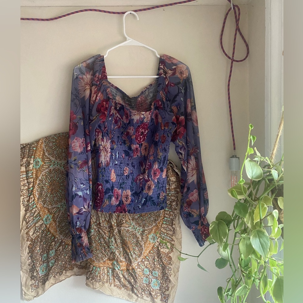 Anthropologie floral blouse